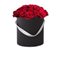 Купить 25 красных роз в шляпной коробке