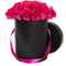 25 роз розовых в шляпной коробке