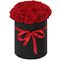 25  красных роз в шляпной коробке